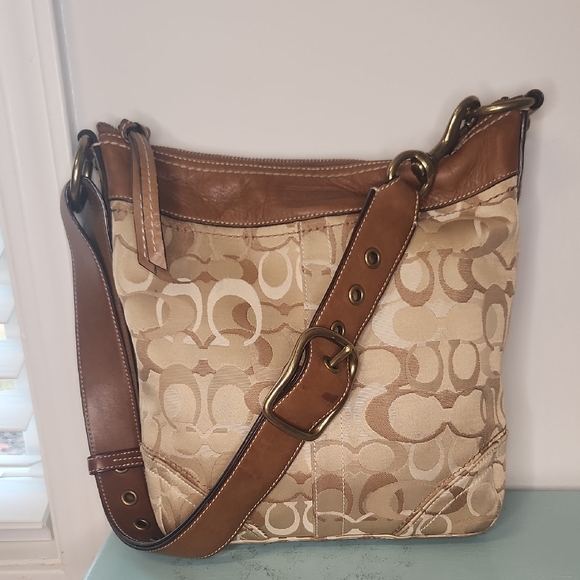 Coach Handbags - Stylish Tan and Brown Shoulder Bag